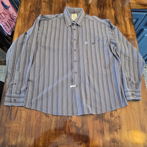 gunnison creek Other - Gunnison Creek Outfitters Grey And Blue Strip Button Down Mens Shirt Size L